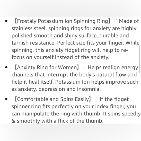 Black Glitter Titanium Ion Stainless Steel Fidget Spinner Ring, Size 8 - Picture 4 of 13